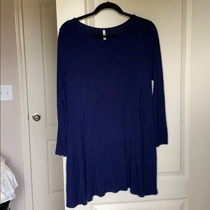 Long sleeve, blue dress